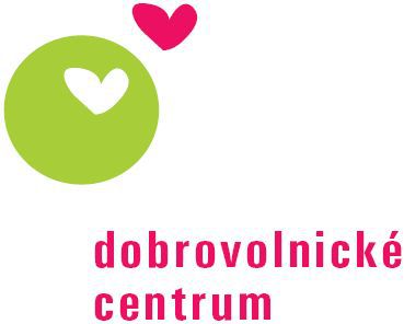 KI generiert: Das Bild zeigt das Logo eines Freiwilligenzentrums mit einem grünen Kreis und darin einem weißen Herz, sowie einem rosa Herz darüber. Darunter steht "dobrovolnické centrum" in pinker Schrift.
