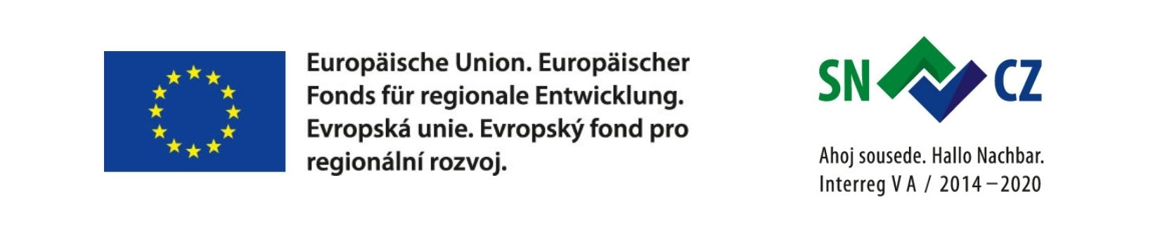 KI generiert: Das Bild zeigt das Logo der Europäischen Union und Hinweise auf den Europäischen Fonds für regionale Entwicklung sowie eine Kooperation zwischen SN (Sachsen) und CZ (Tschechien) im Rahmen des Interreg V A Programms von 2014 bis 2020.
