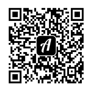 KI generiert: Das Bild zeigt einen QR-Code mit einem stilisierten Buchstaben "A" in der Mitte. Der QR-Code dient wahrscheinlich dazu, auf eine Webseite oder digitale Ressource zu verweisen.